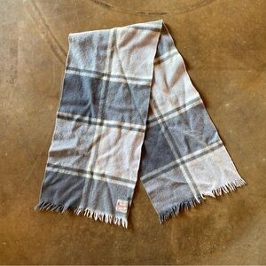 VTG Currie by Glengarry Grey Plaid Hand Loomed Wool Scarf